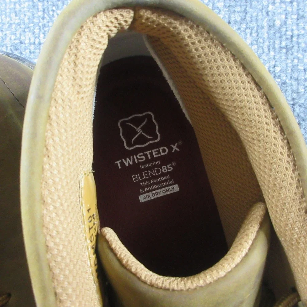 Twisted X Chukka Boots Mens Size 7.5 Brown Leather Moc Toe Workwear MDMST01